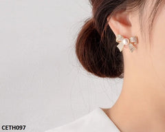 Bow With Pearl Earrings