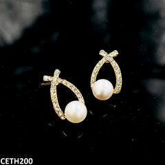 Cross Pearl Earrings