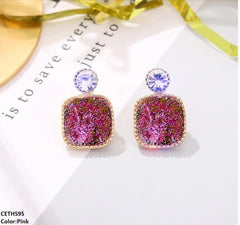 Crystal square earrings