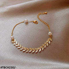 Leaves pearl chain bracelet